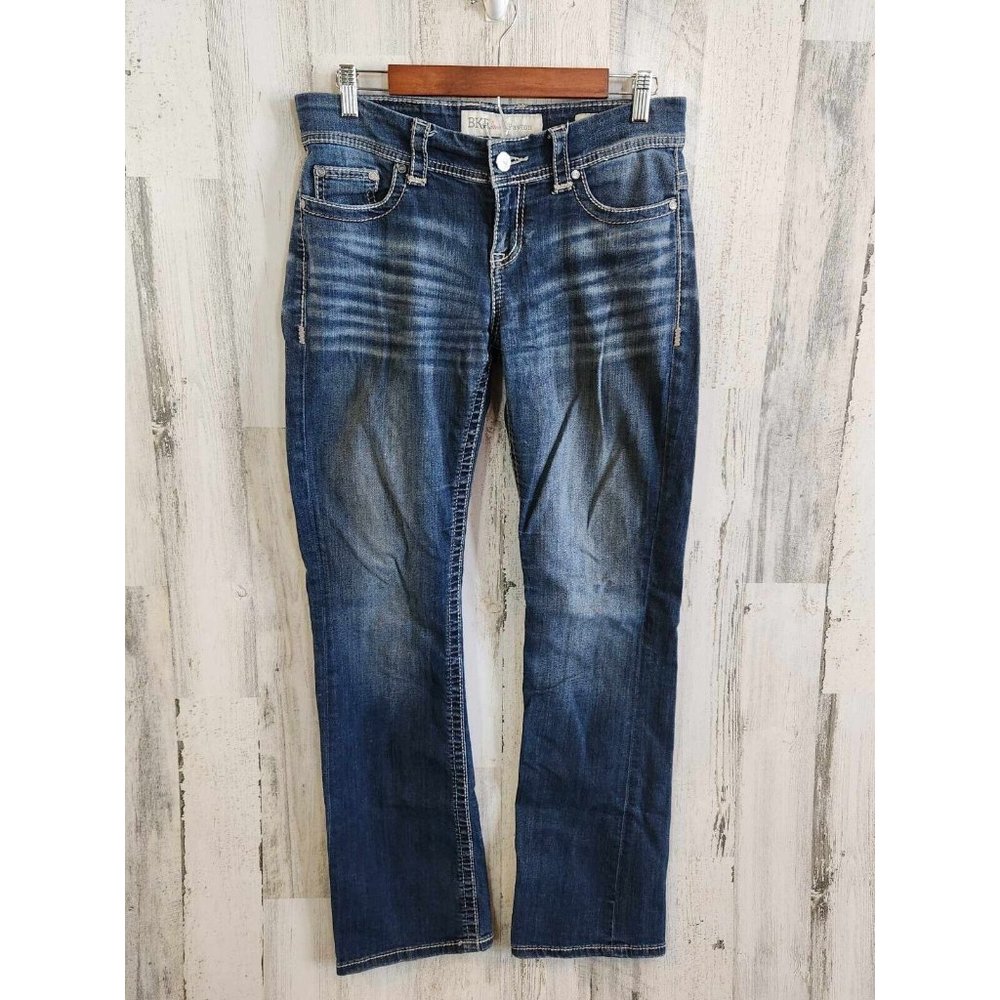 BKE Jeans Womens 30 L Bootcut Low Rise Dark Wash Denim Payton Stretch